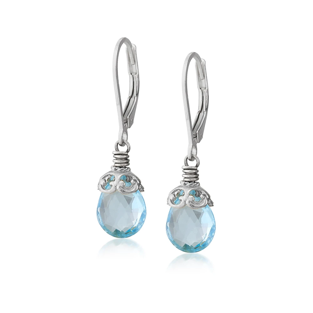 blue topaz earrings in silver