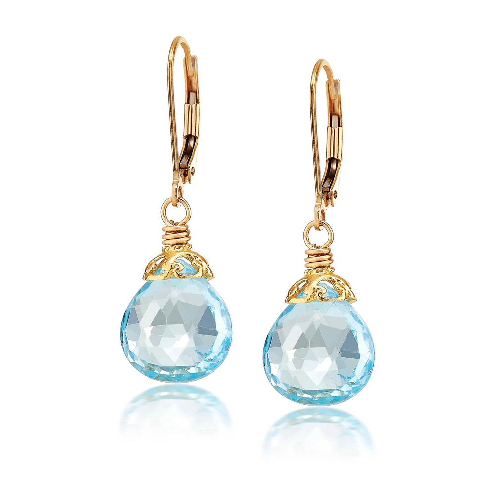 blue topaz earrings in vermeil