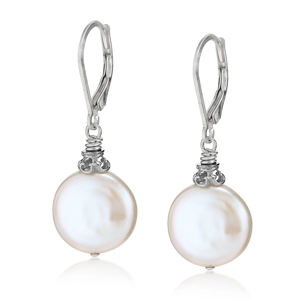 large coin pearl earrings