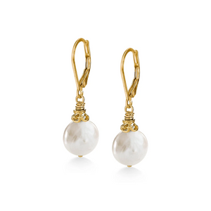 coin pearl earrings in 18k gold vermeil