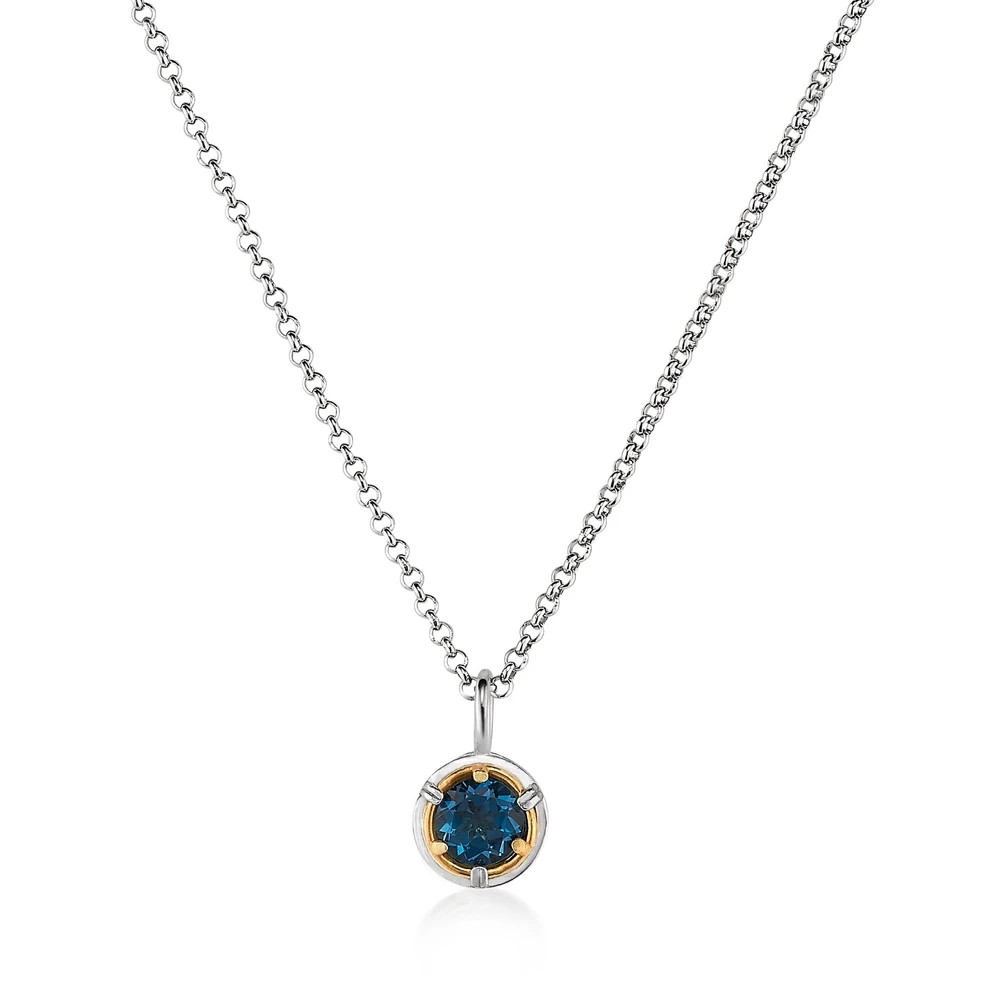 petite london blue topaz necklace with 18k gold vermeil