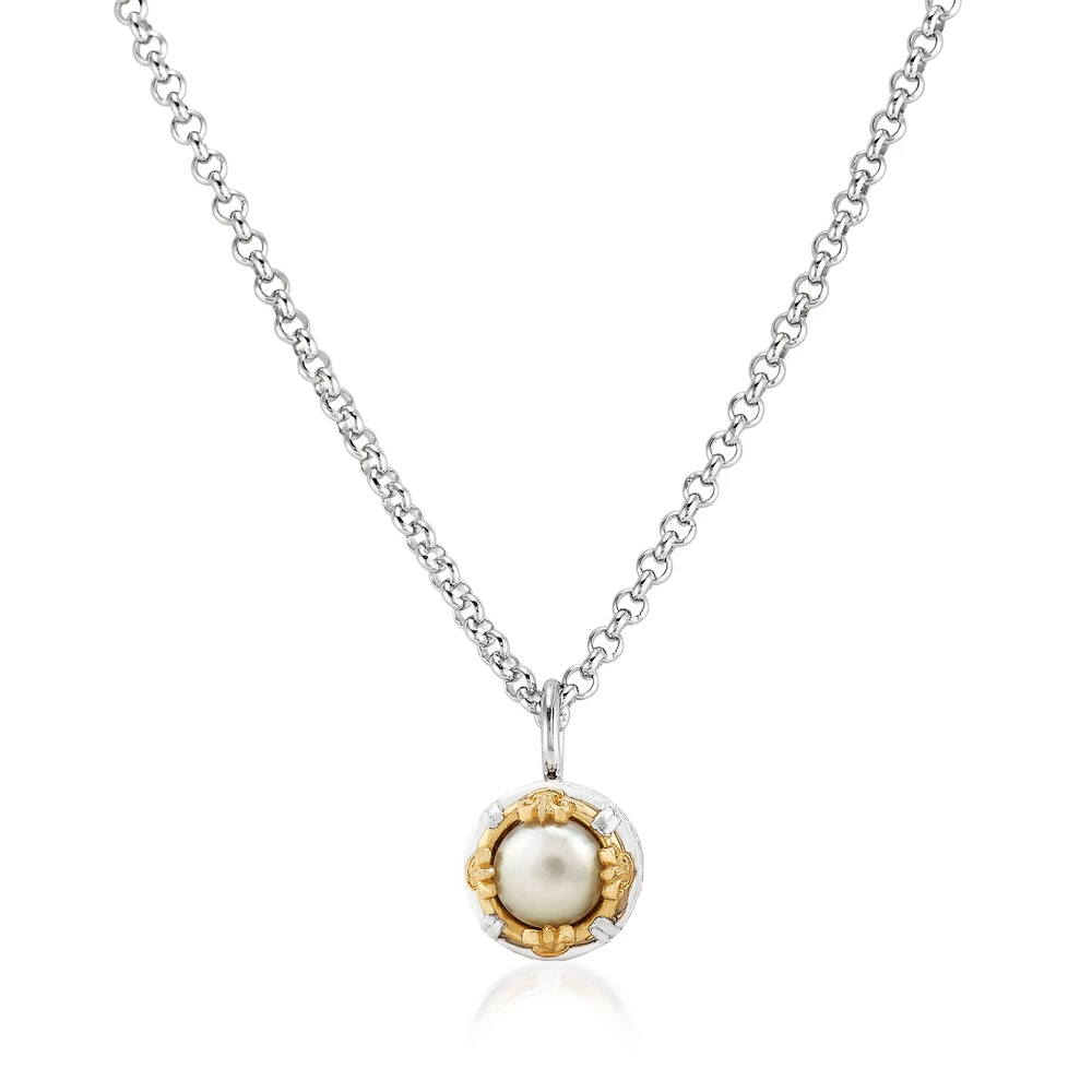 petite pearl necklace with 18k gold vermeil