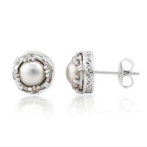 petite pearl stud earrings