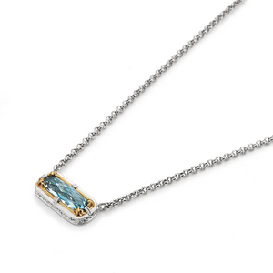east-west blue topaz necklace with 18k gold vermeil