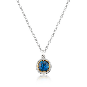 round london blue topaz necklace with 18k gold vermeil