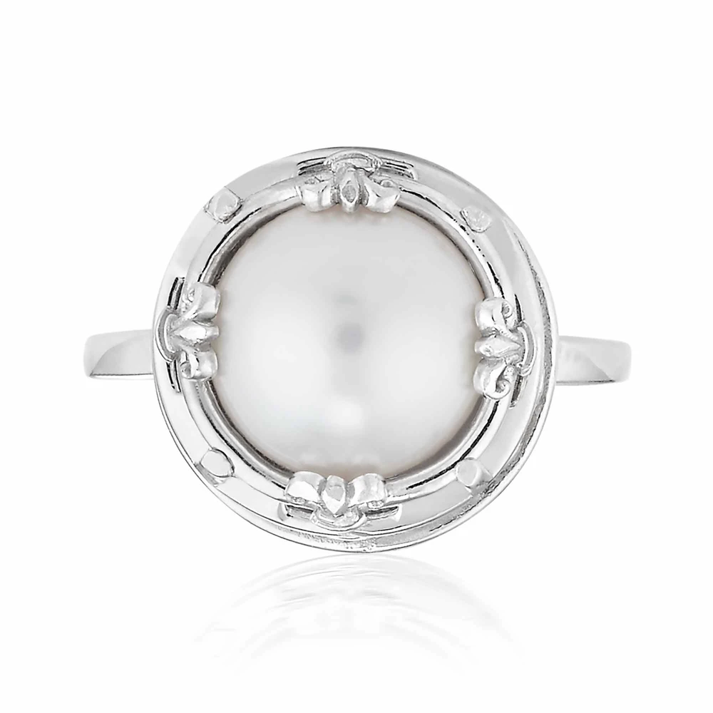 large round pearl ring