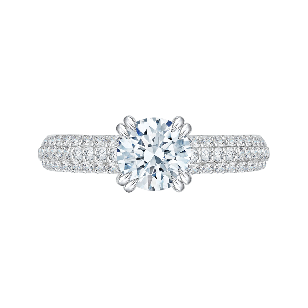 CA0035E-37W Bridal Jewelry Carizza White Gold Round Diamond Engagement Rings