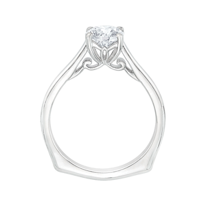 14K White Gold Round Cut Diamond Solitaire Engagement Ring (Semi Mount)