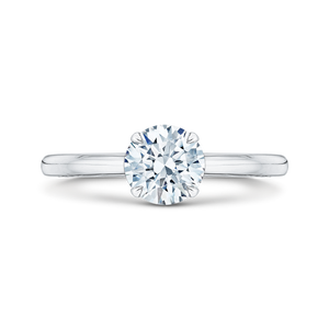 CA0038E-W Bridal Jewelry Carizza White Gold Round Diamond Solitaire Engagement Rings