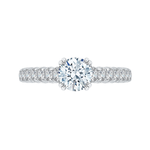 CA0039E-37W Bridal Jewelry Carizza White Gold Round Diamond Engagement Rings