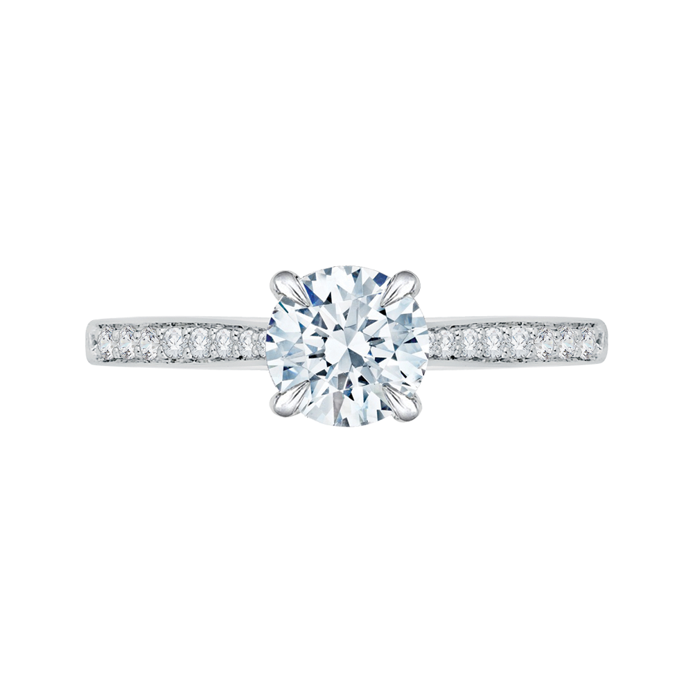 CA0040E-37W-1.50 Bridal Jewelry Carizza White Gold Round Diamond Solitaire Engagement Rings