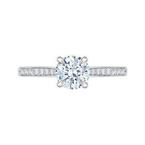 CA0040E-37W-1.50 Bridal Jewelry Carizza White Gold Round Diamond Solitaire Engagement Rings