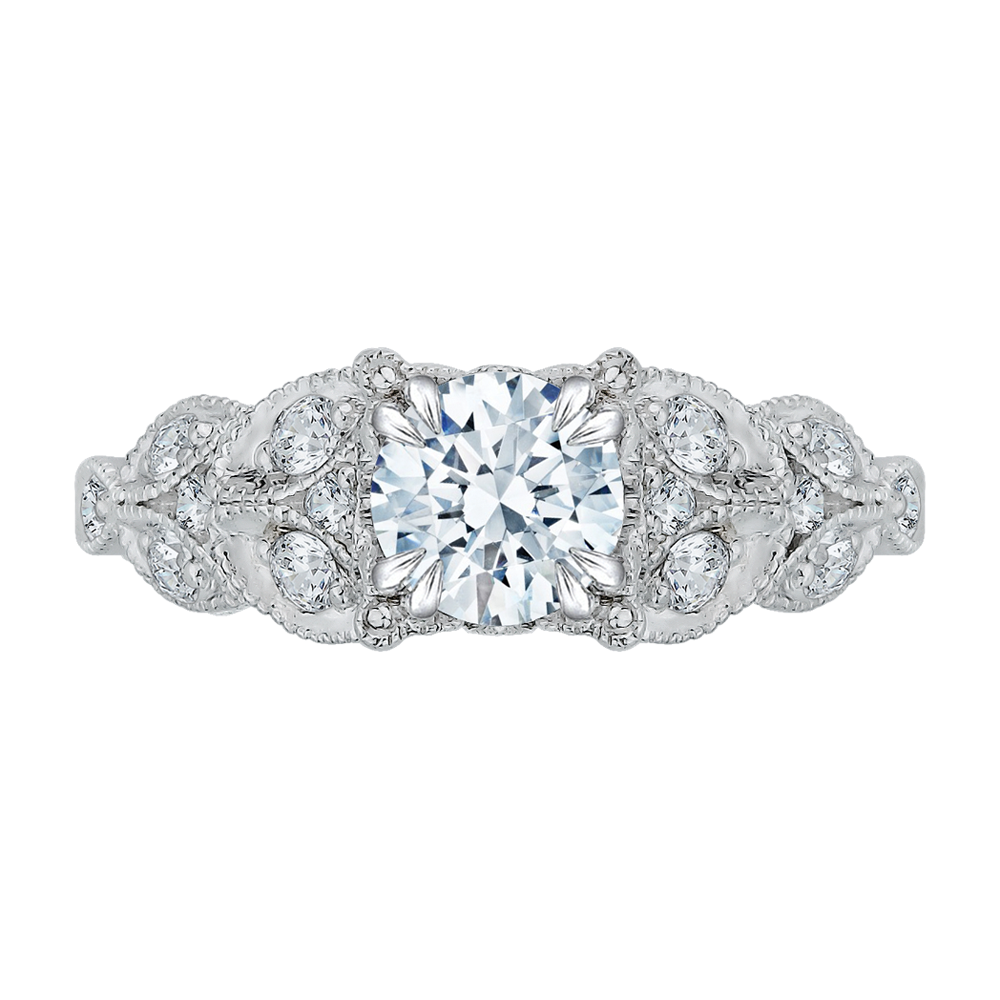 CA0043E-37W Bridal Jewelry Carizza White Gold Round Diamond Engagement Rings