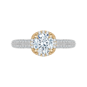 CA0045E-37WY Bridal Jewelry Carizza White Gold Rose Gold Yellow Gold Round Diamond Engagement Rings