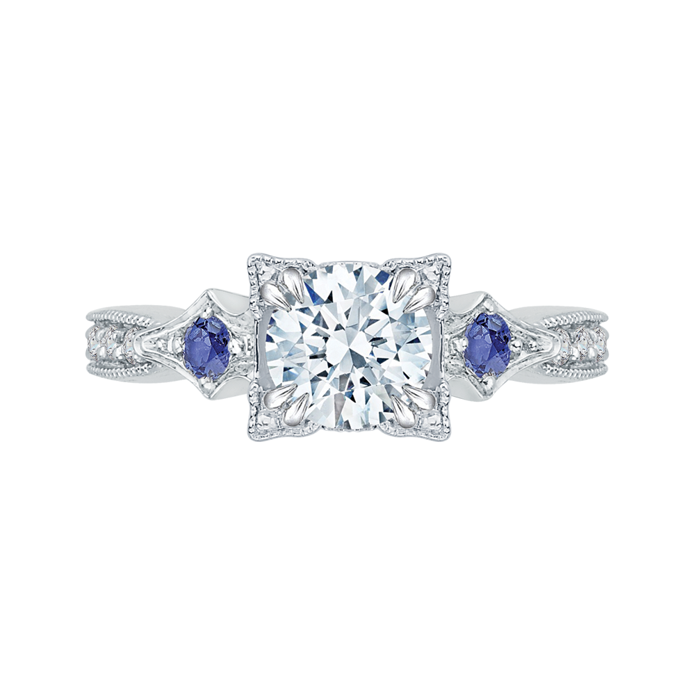 CA0046E-S37W Bridal Jewelry Carizza White Gold Round Diamond Engagement Rings