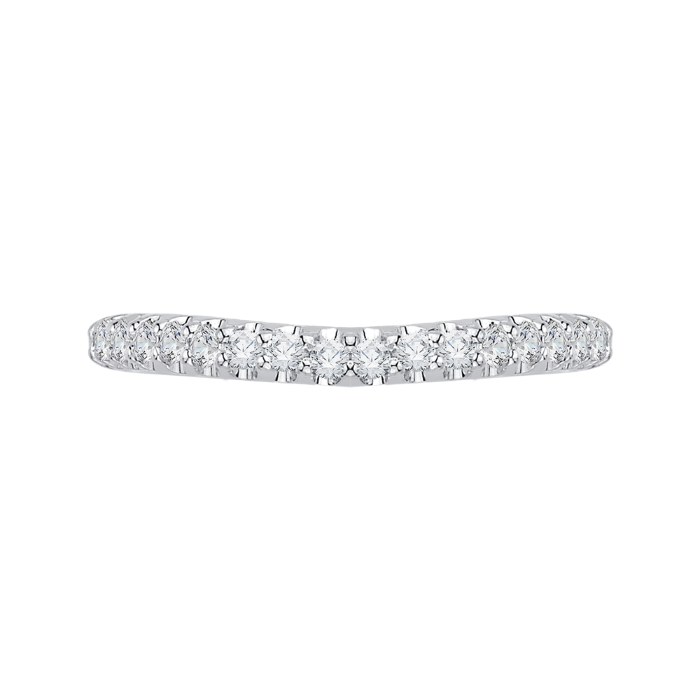 CA0048B-37W Bridal Jewelry Carizza White Gold Round Diamond Wedding Bands
