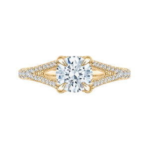 CA0048E-37 Bridal Jewelry Carizza Yellow Gold Round Diamond Engagement Rings