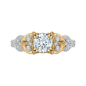 CA0049E-37WY Bridal Jewelry Carizza White Gold Rose Gold Yellow Gold Round Diamond Engagement Rings