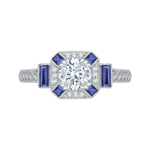 CA0064E-S37W Bridal Jewelry Carizza White Gold Round Diamond Engagement Rings