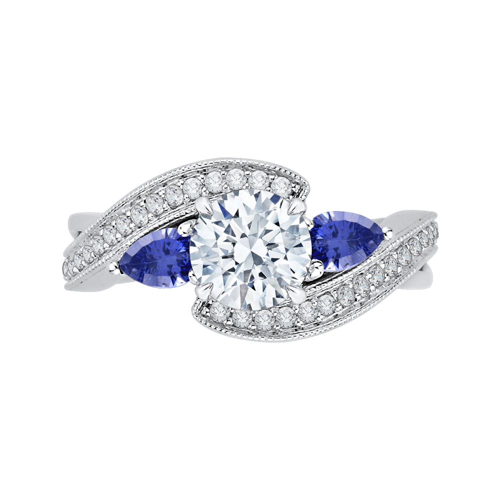 CA0065E-S37W Bridal Jewelry Carizza White Gold Round Diamond Engagement Rings