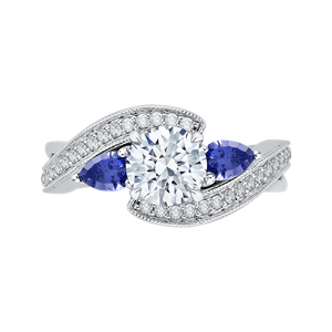 CA0065E-S37W Bridal Jewelry Carizza White Gold Round Diamond Engagement Rings