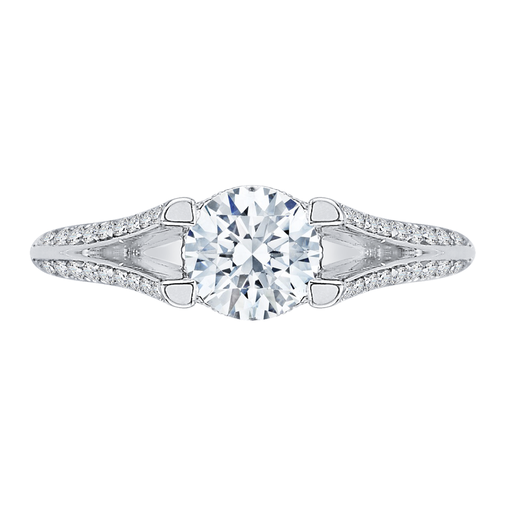CA0066E-37W Bridal Jewelry Carizza White Gold Round Diamond Engagement Rings