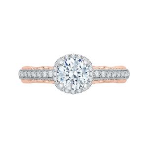 CA0072E-37WP Bridal Jewelry Carizza White Gold Rose Gold Yellow Gold Round Diamond Engagement Rings