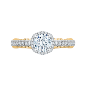 CA0072E-37WY Bridal Jewelry Carizza White Gold Rose Gold Yellow Gold Round Diamond Engagement Rings