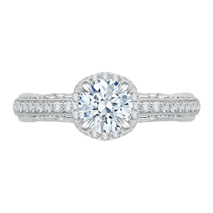 CA0072E-37W Bridal Jewelry Carizza White Gold Round Diamond Engagement Rings