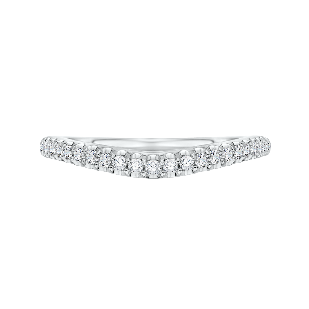 CA0093B-37W Bridal Jewelry Carizza White Gold Round Diamond Wedding Bands