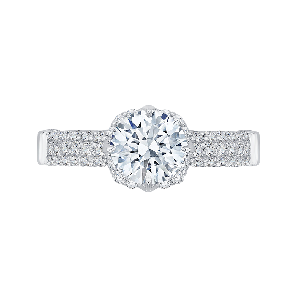 CA0099E-37W Bridal Jewelry Carizza White Gold Round Diamond Engagement Rings