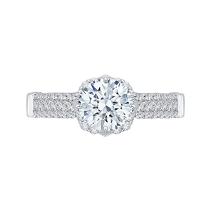 CA0099E-37W Bridal Jewelry Carizza White Gold Round Diamond Engagement Rings