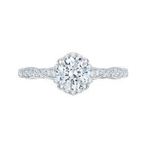 CA0104E-37W Bridal Jewelry Carizza White Gold Round Diamond Engagement Rings