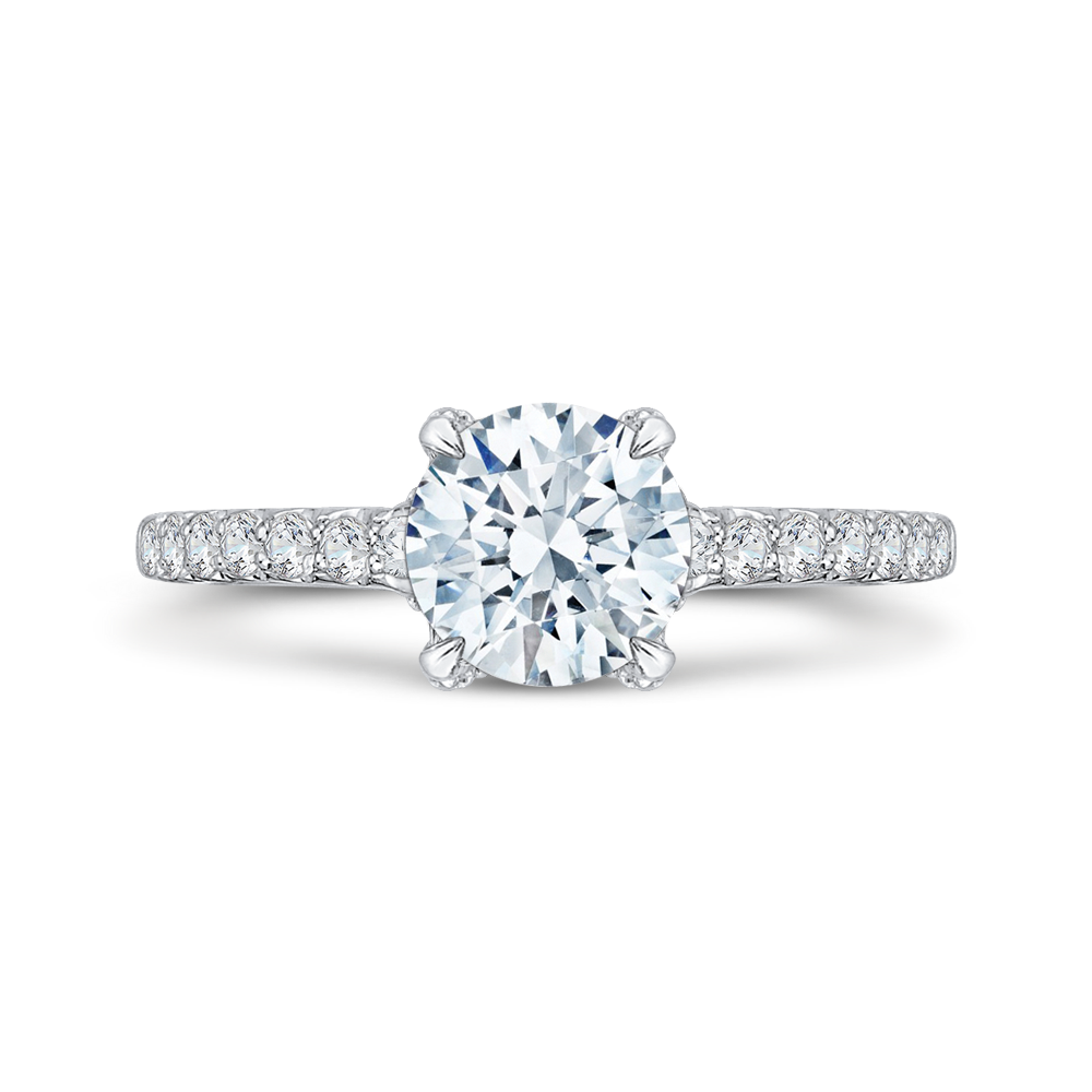 CA0106E-37W Bridal Jewelry Carizza White Gold Round Diamond Engagement Rings