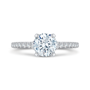 CA0106E-37W Bridal Jewelry Carizza White Gold Round Diamond Engagement Rings