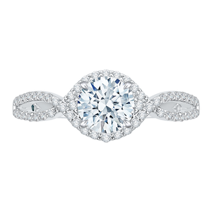 CA0110E-37W-1.00 Bridal Jewelry Carizza White Gold Round Diamond Engagement Rings