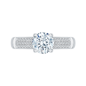 CA0130E-37W Bridal Jewelry Carizza White Gold Round Diamond Engagement Rings
