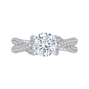 CA0151EQ-37W-1.50 Bridal Jewelry Carizza White Gold Round Diamond Engagement Rings
