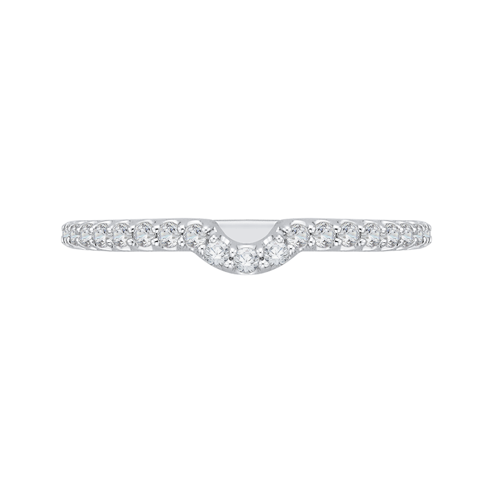 CA0153BQ-37W Bridal Jewelry Carizza White Gold Round Diamond Wedding Bands