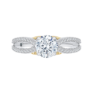 CA0169EH-37WY Bridal Jewelry Carizza White Gold Rose Gold Yellow Gold Round Diamond Engagement Rings