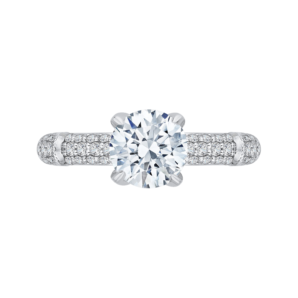 CA0187EYLQ-37W-1.50 Bridal Jewelry Carizza White Gold Round Diamond Engagement Rings