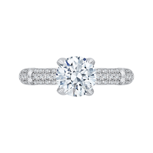 CA0187EYLQ-37W-1.50 Bridal Jewelry Carizza White Gold Round Diamond Engagement Rings
