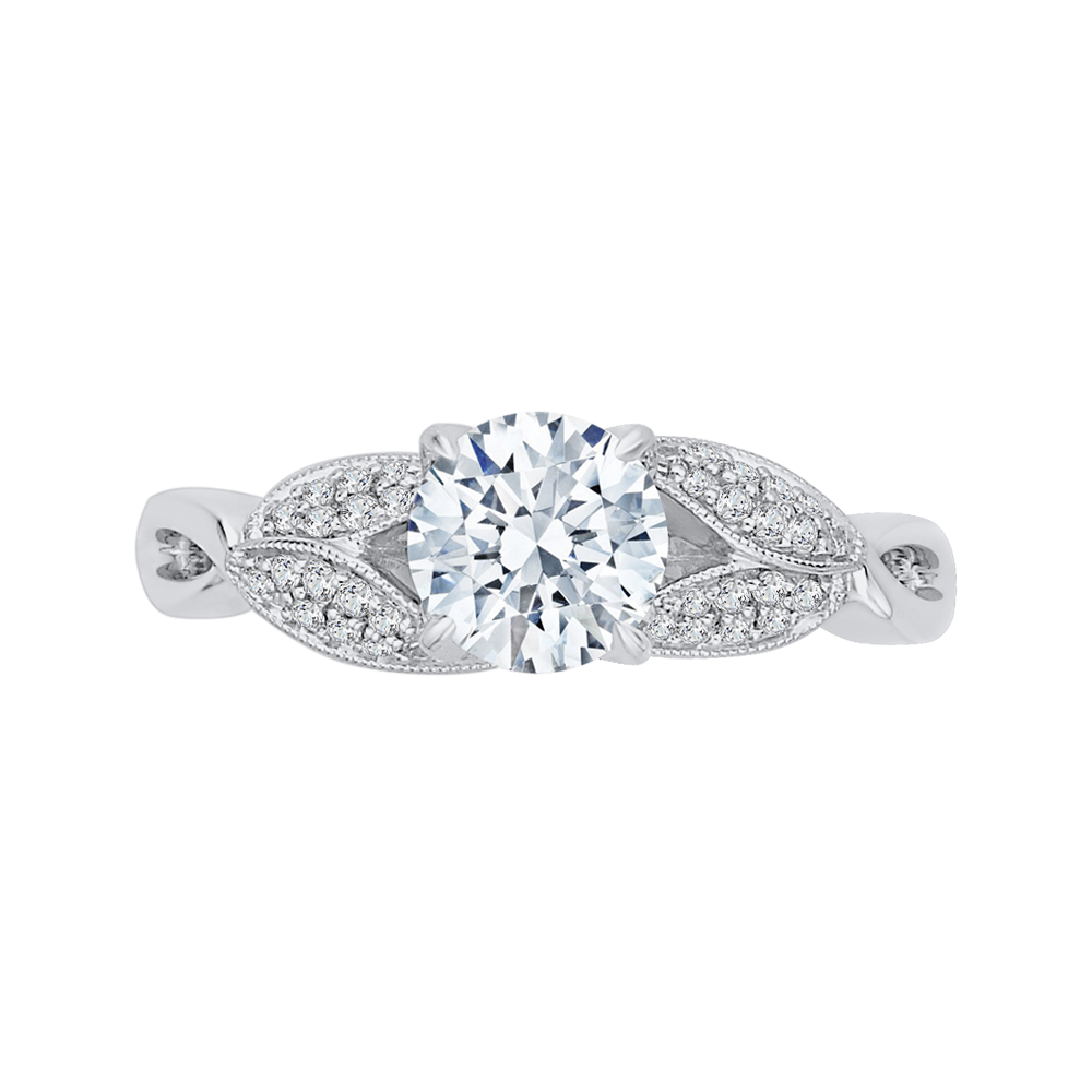 CA0188E-37W Bridal Jewelry Carizza White Gold Round Diamond Engagement Rings