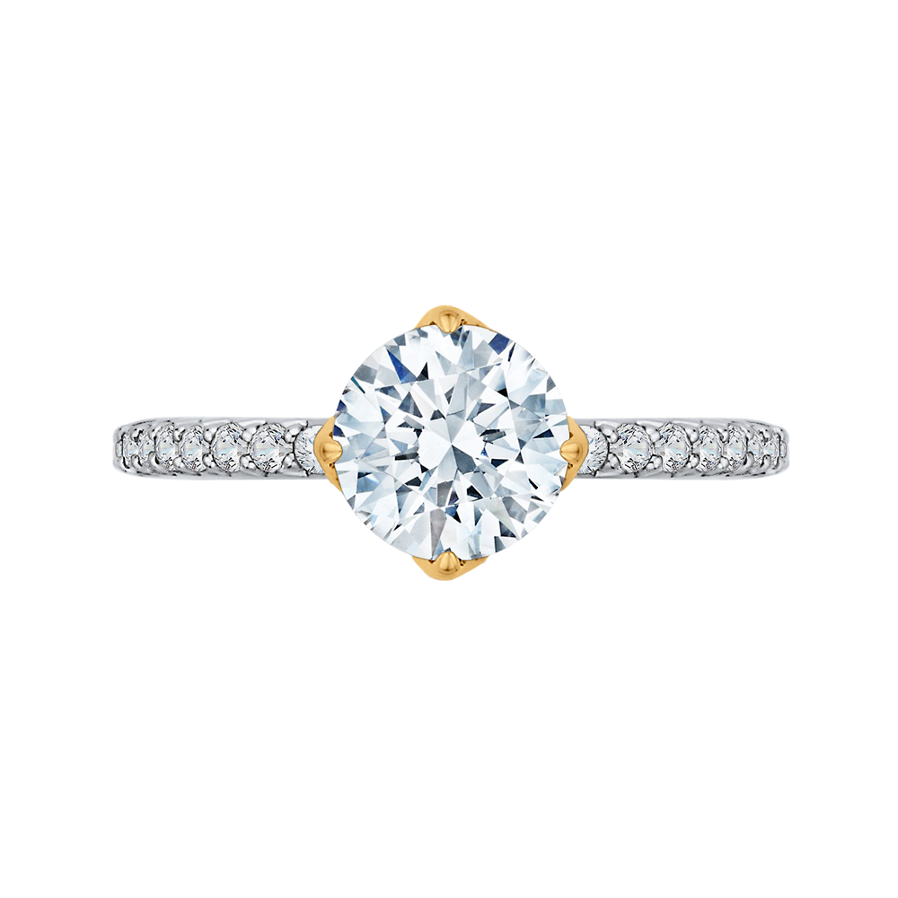 CA0191EH-37WY-1.50 Bridal Jewelry Carizza White Gold Rose Gold Yellow Gold Round Diamond Engagement Rings