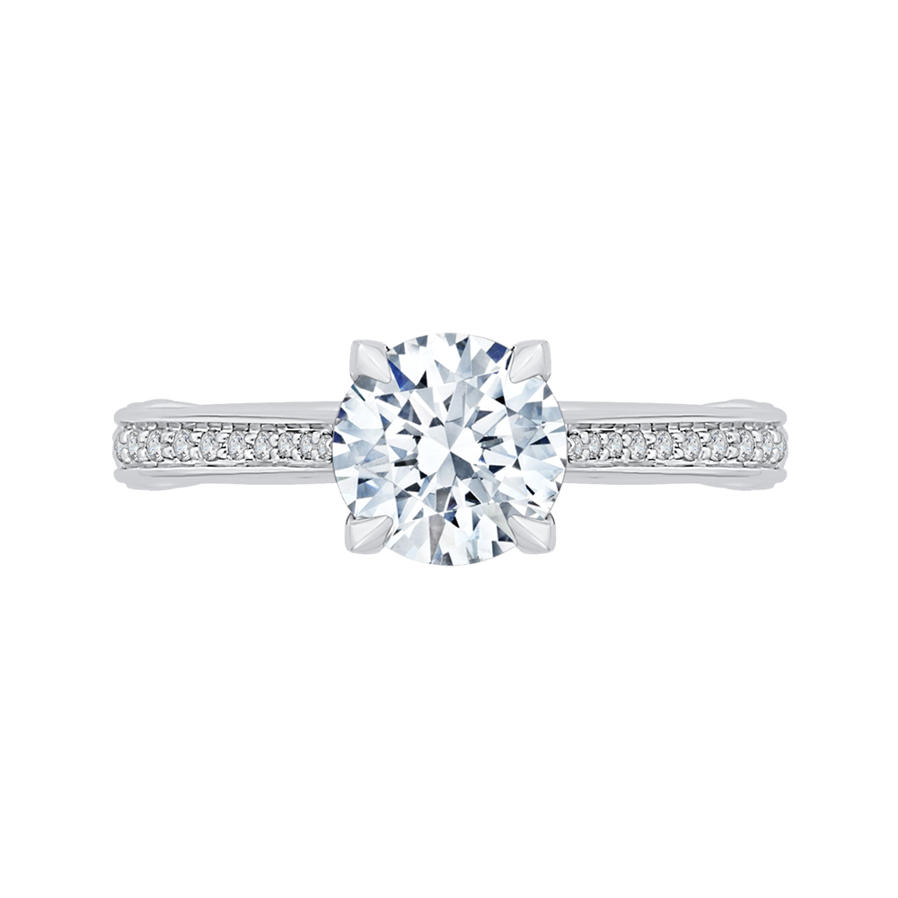 CA0202E-37W-1.50 Bridal Jewelry Carizza White Gold Round Diamond Engagement Rings