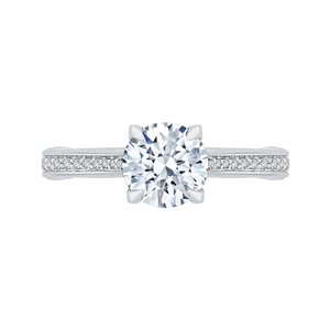 CA0202E-37W-1.50 Bridal Jewelry Carizza White Gold Round Diamond Engagement Rings