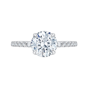 CA0208E-37W-1.50 Bridal Jewelry Carizza White Gold Round Diamond Engagement Rings