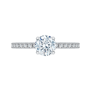 CA0209E-37W Bridal Jewelry Carizza White Gold Round Diamond Engagement Rings