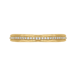 CA0216B-37-1.50 Bridal Jewelry Carizza Yellow Gold Round Diamond Wedding Bands