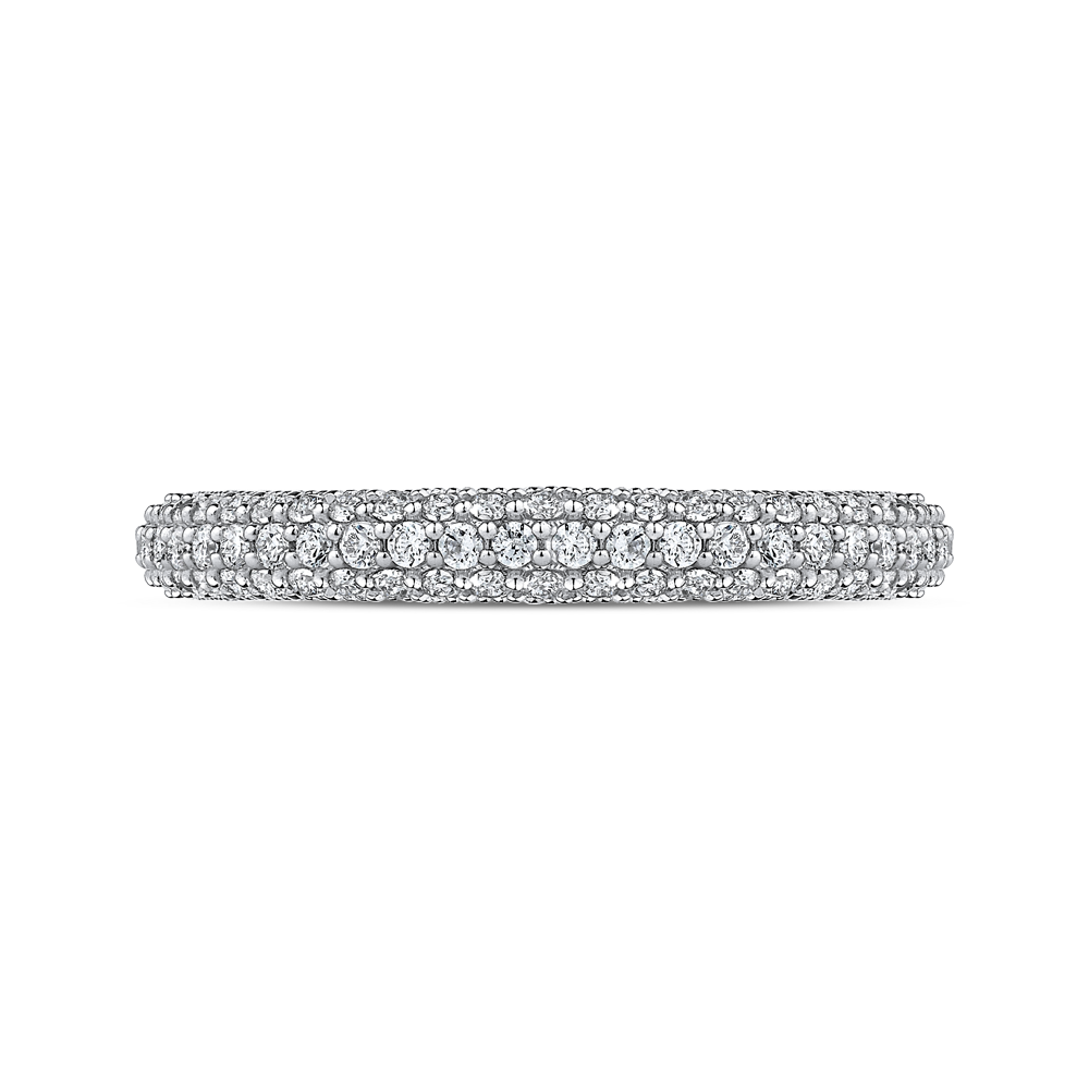 CA0227BQ-37W-1.50 Bridal Jewelry Carizza White Gold Round Diamond Wedding Bands